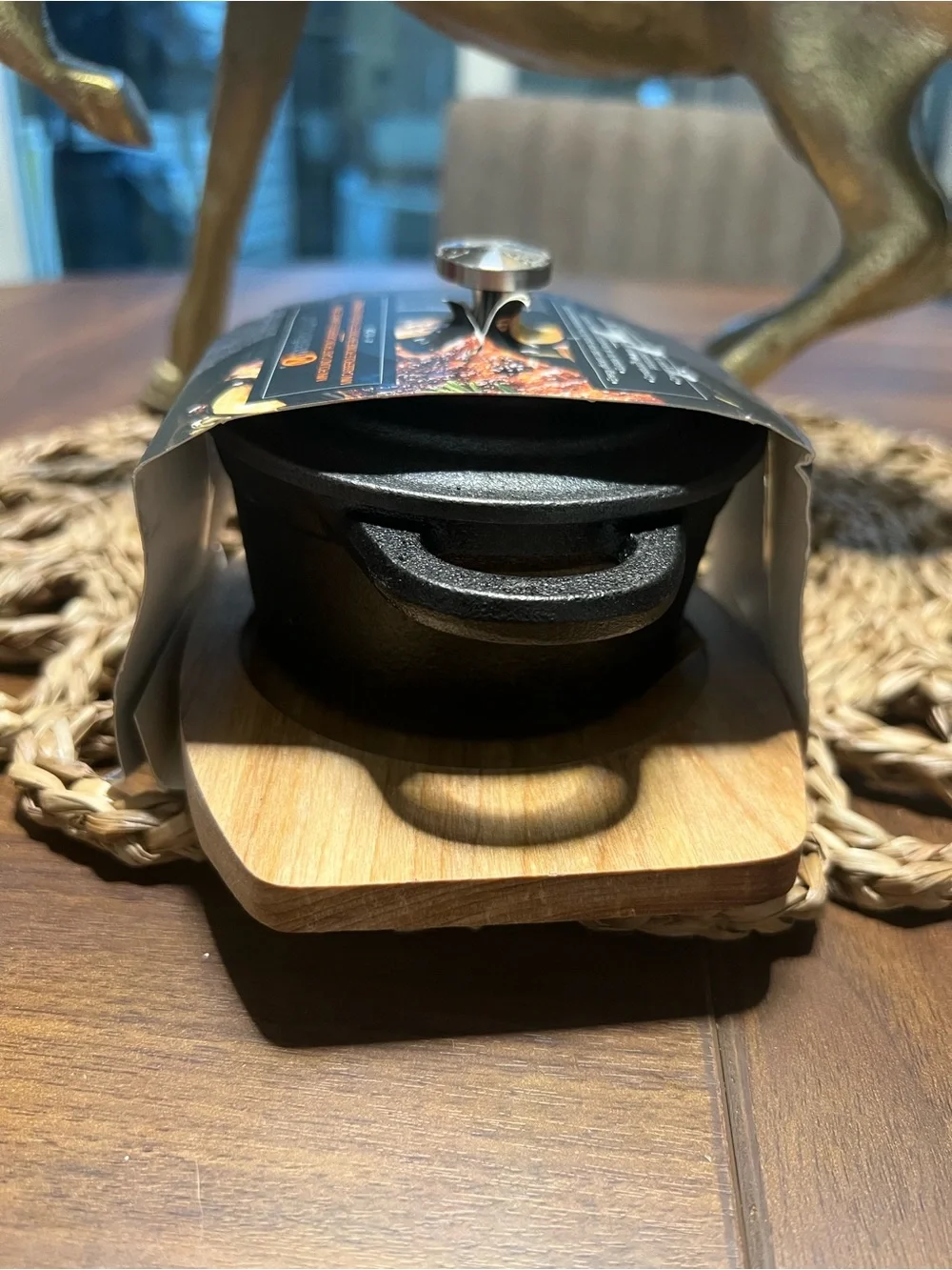 Black Cast Iron Mini Casserole with Lid